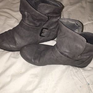 Gray ankle boots